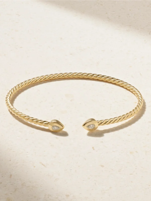 David Yurman Petite Modern Renaissance® Cablespira® 18-karat Gold Diamond Cuff