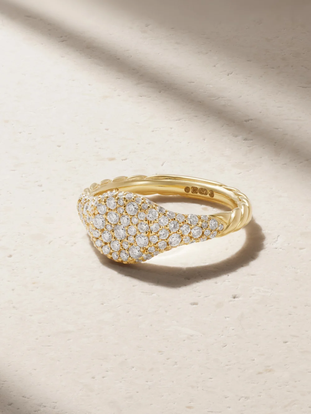 David Yurman Petite Pavé 18-karat Gold Diamond Pinky Ring in 3