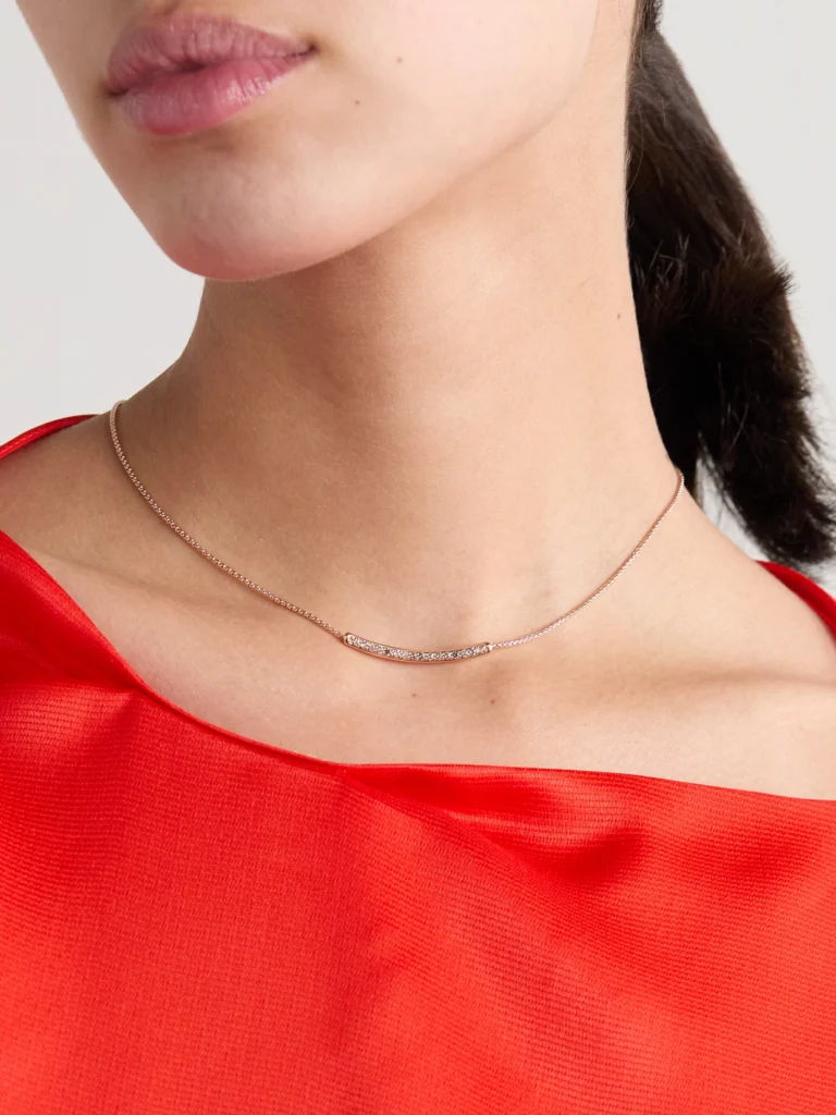 David Yurman Petite Pavé 18-karat Rose Gold Diamond Necklace