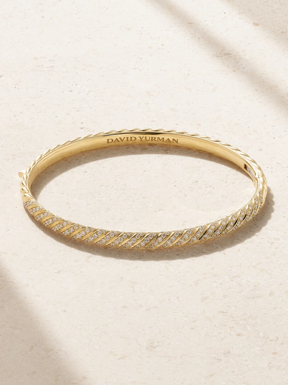 David Yurman Sculpted Cable 18-karat Gold Diamond Bangle in m