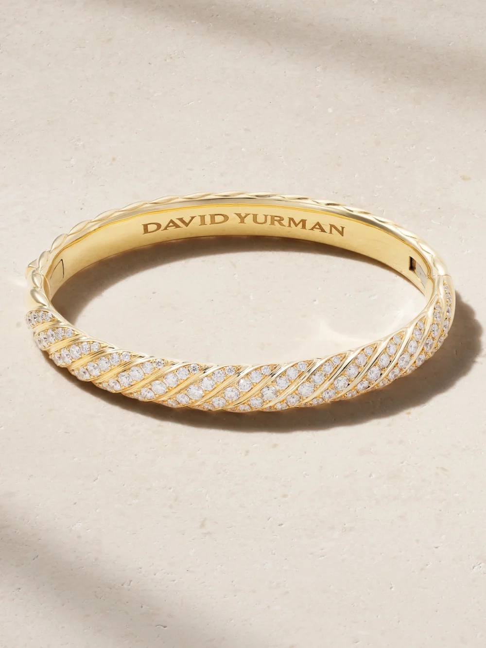 David Yurman Sculpted Cable 18-karat Gold Diamond Bracelet in m