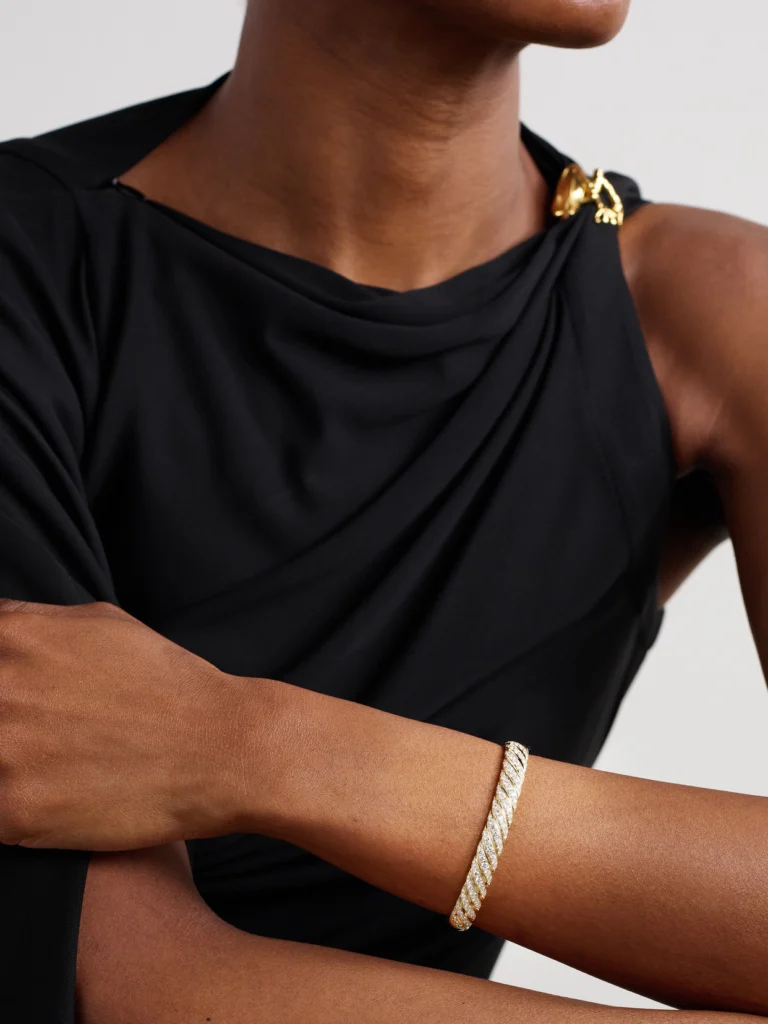 David Yurman Sculpted Cable 18-karat Gold Diamond Bracelet
