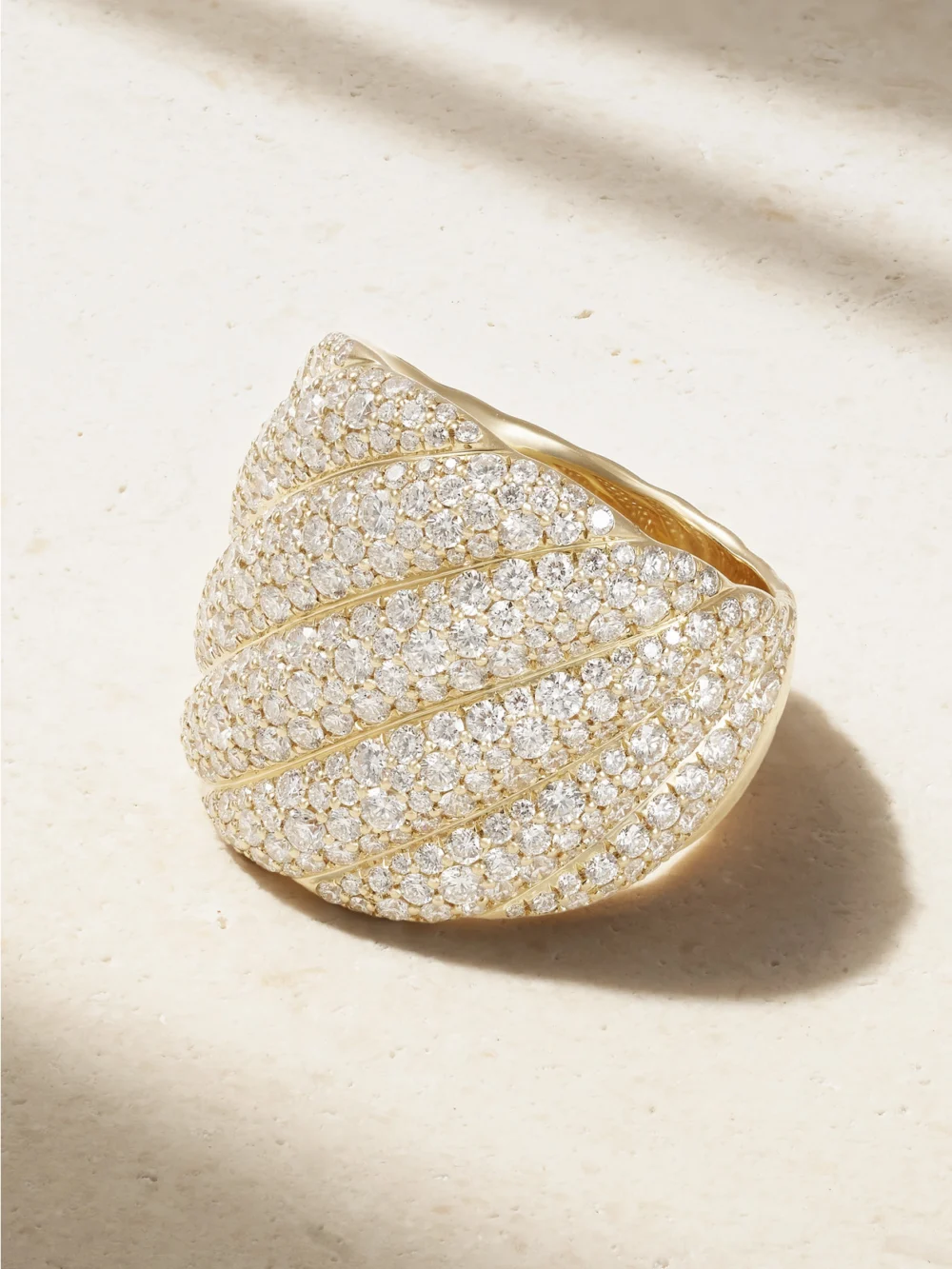 David Yurman Sculpted Cable 18-karat Gold Diamond Ring in 7