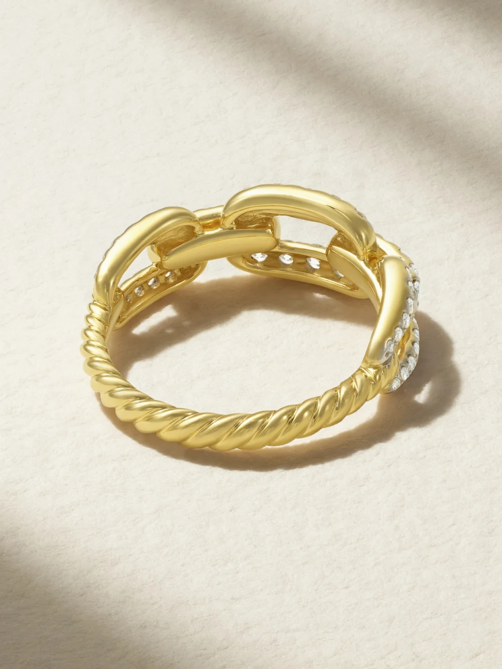 Back view of the David Yurman Stax 18-karat Gold Diamond Ring