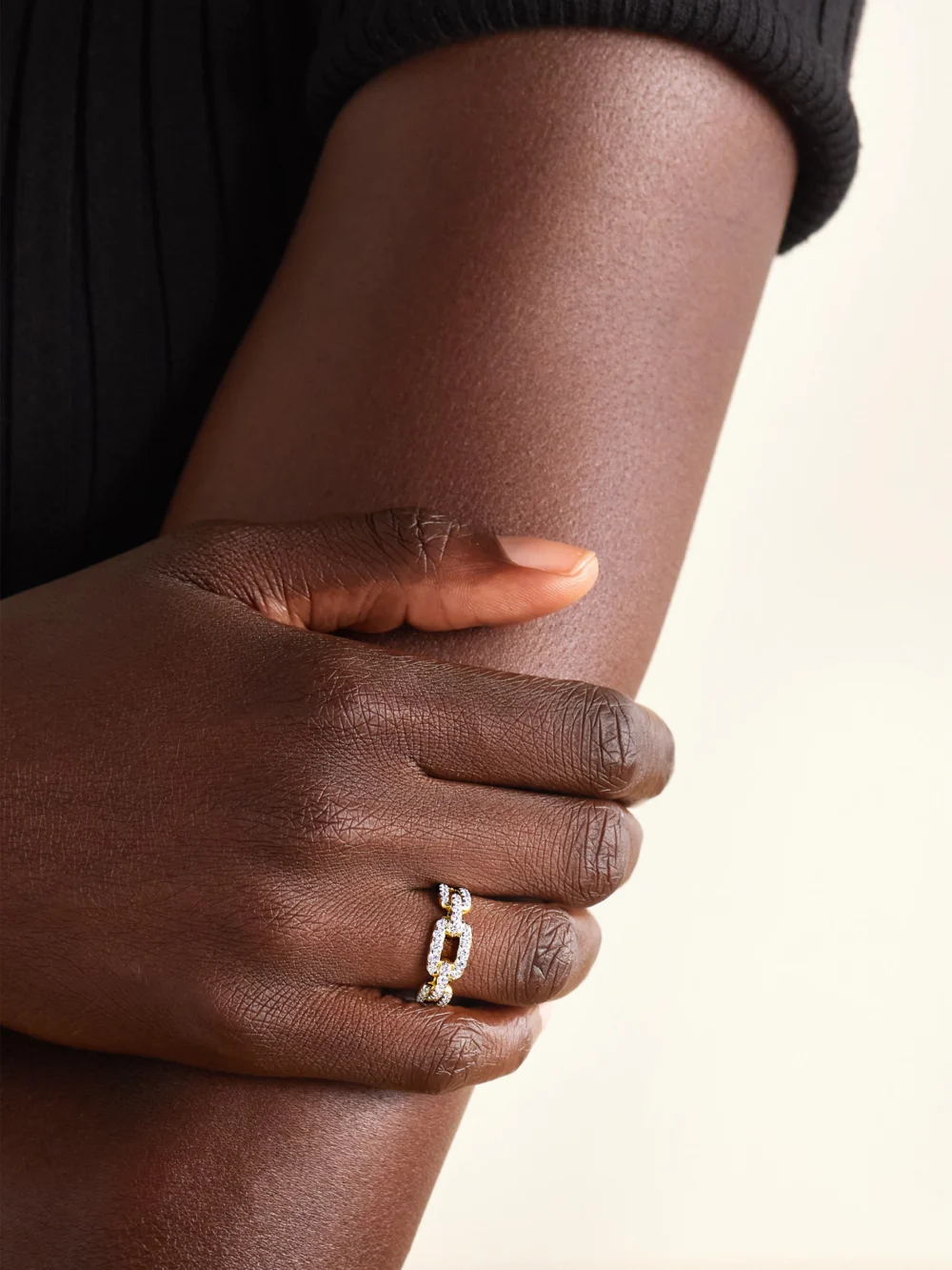 David Yurman Stax 18-karat Gold Diamond Ring, styled view