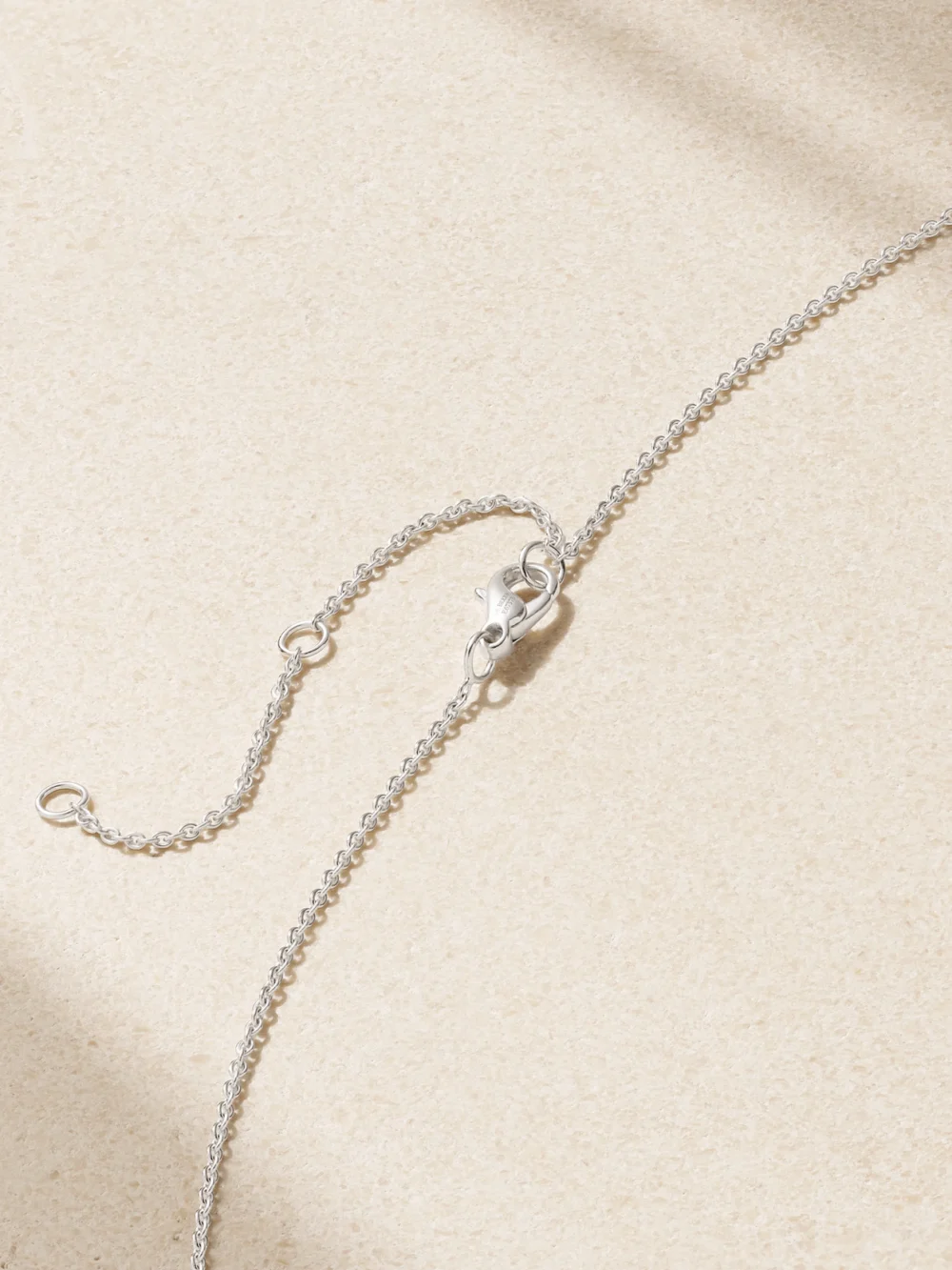 Back view of the De Beers London Aura 18-karat White Gold Diamond Necklace