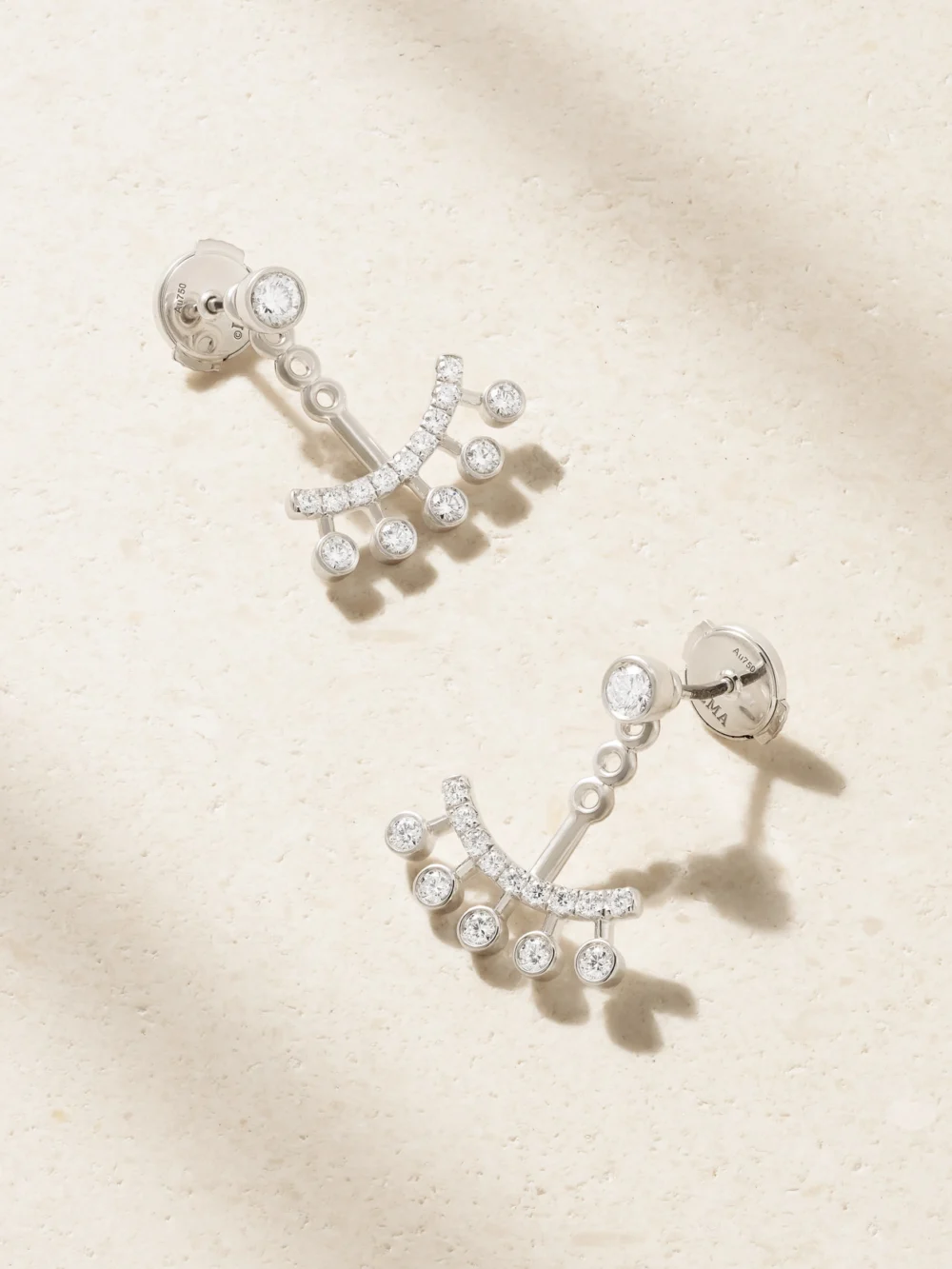 De Beers London Dewdrop Jacket 18-karat White Gold Diamond Earrings