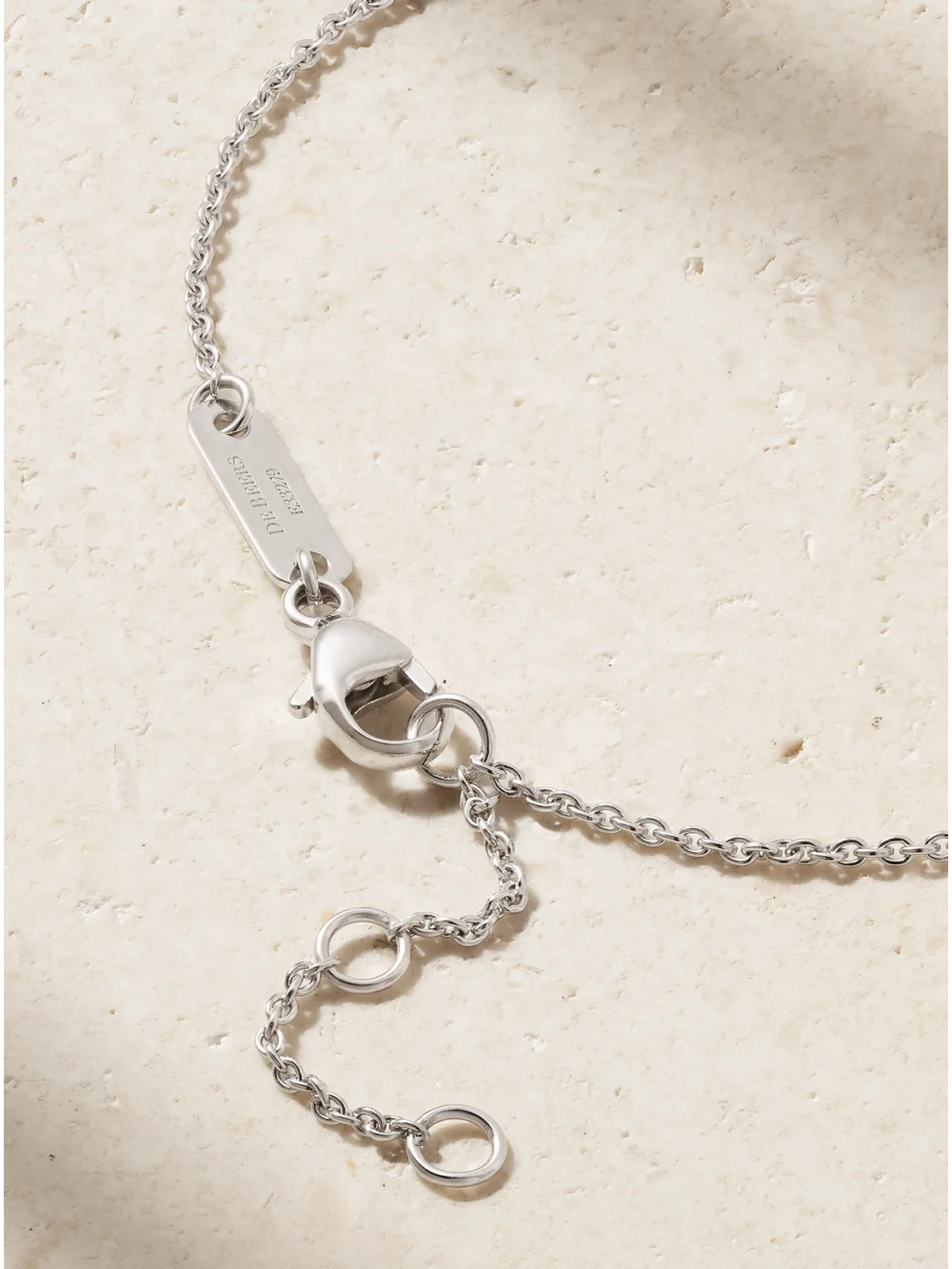 Back view of the De Beers London Lotus By De Beers 18-karat White Gold Diamond Bracelet