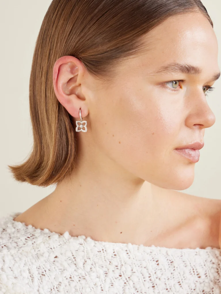 De Beers London Lotus By De Beers 18-karat White Gold Diamond Earrings