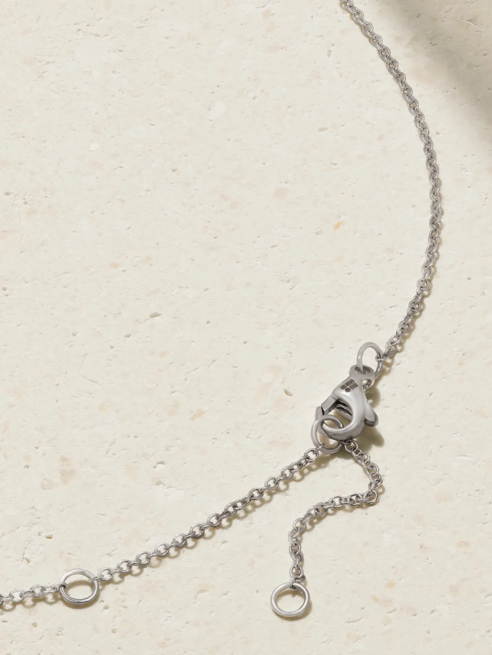Back view of the De Beers London Lotus By De Beers 18-karat White Gold Diamond Necklace