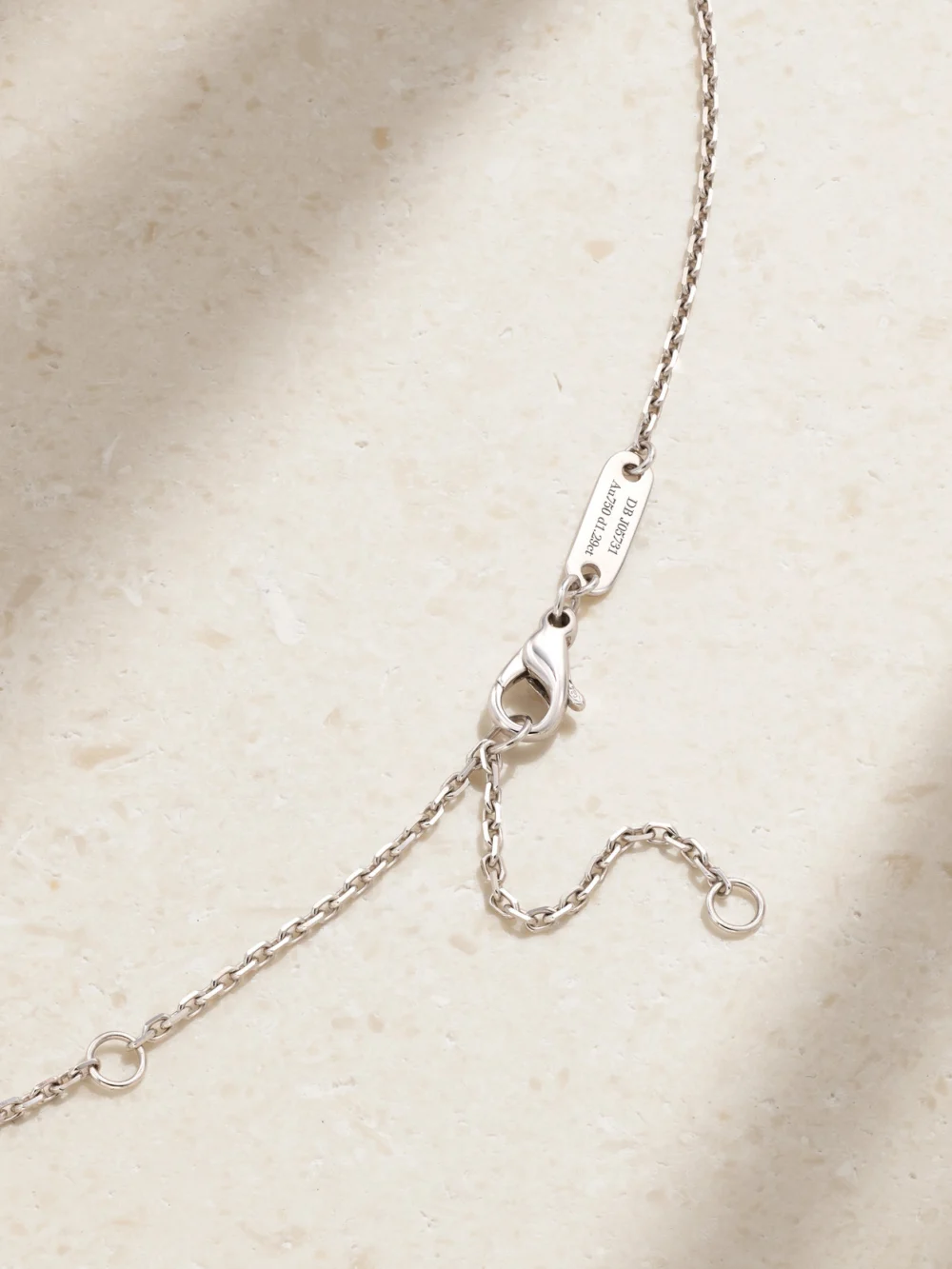 Back view of the De Beers London Lotus By De Beers 18-karat White Gold Diamond Necklace