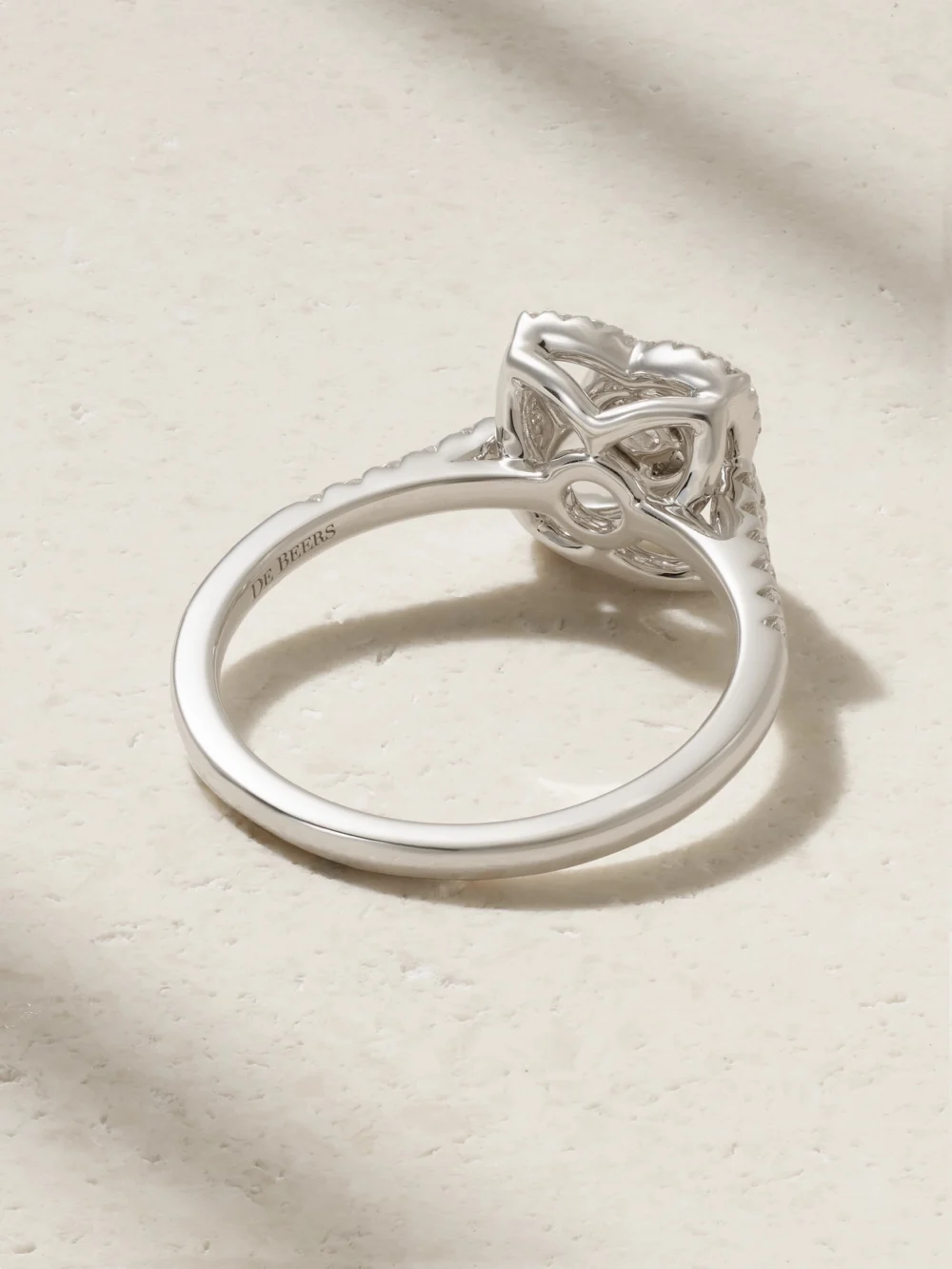Back view of the De Beers London Lotus By De Beers 18-karat White Gold Diamond Ring