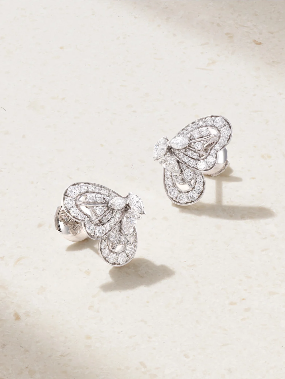 De Beers London Portraits of Nature Butterfly 18-karat White Gold Diamond Earrings