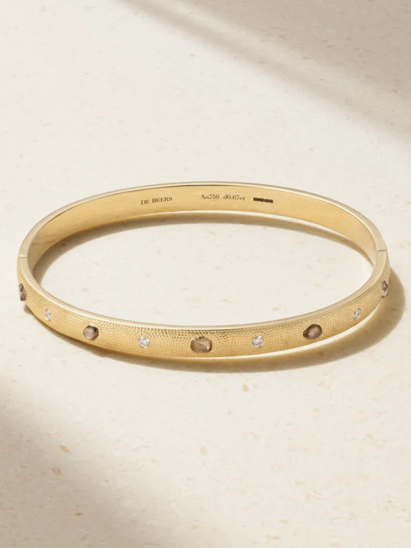 De Beers London Talisman 18-karat Gold Diamond Bangle