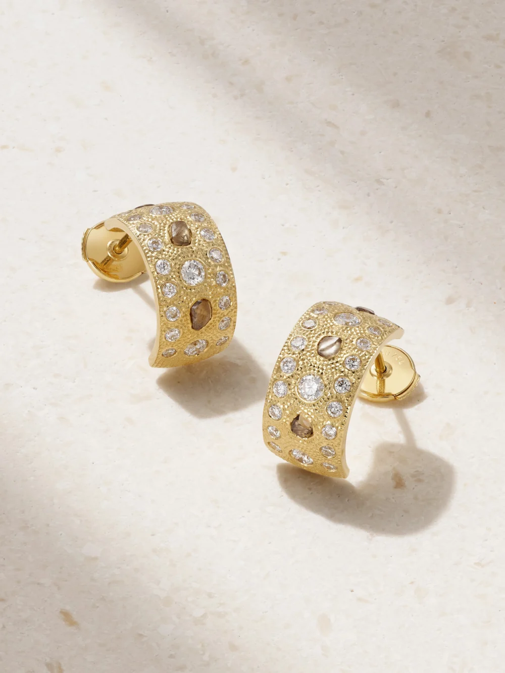 De Beers London Talisman 18-karat Gold Diamond Hoop Earrings