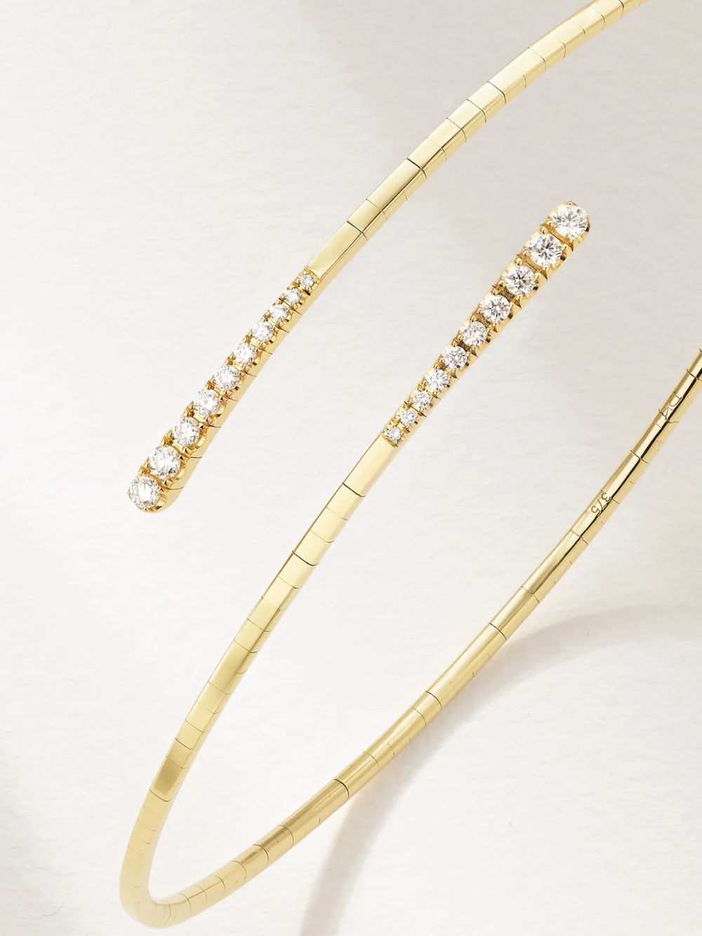 Close-up detail of the Diane Kordas 9-karat Gold Diamond Arm Cuff