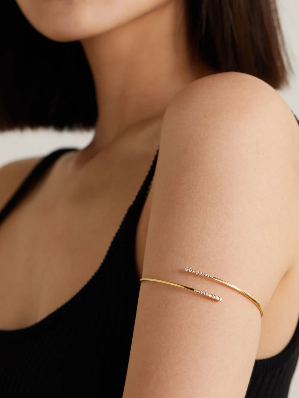 Diane Kordas 9-karat Gold Diamond Arm Cuff, styled view