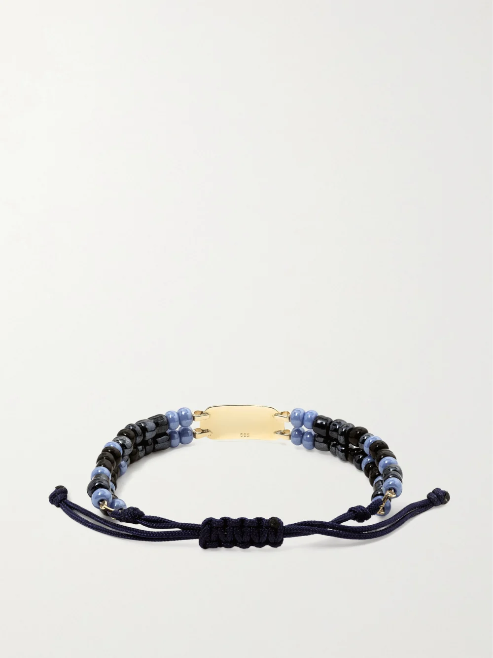 Back view of the Diane Kordas Double Strand 18-karat Gold Beaded Bracelet