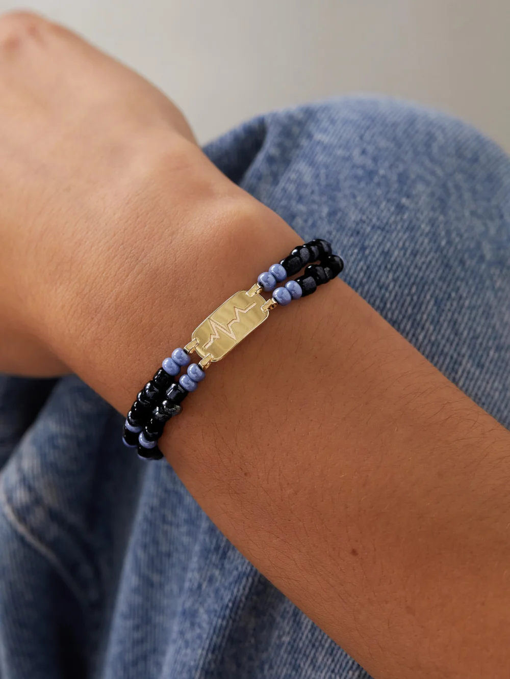 Diane Kordas Double Strand 18-karat Gold Beaded Bracelet, styled view