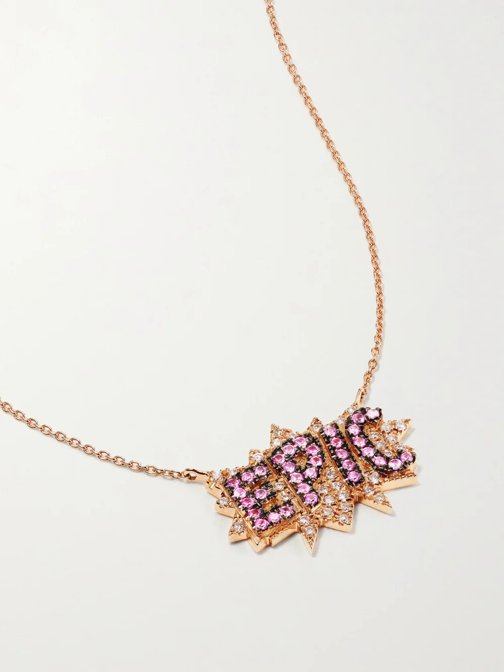 Diane Kordas Epic 18-karat Rose Gold, Sapphire and Diamond Necklace