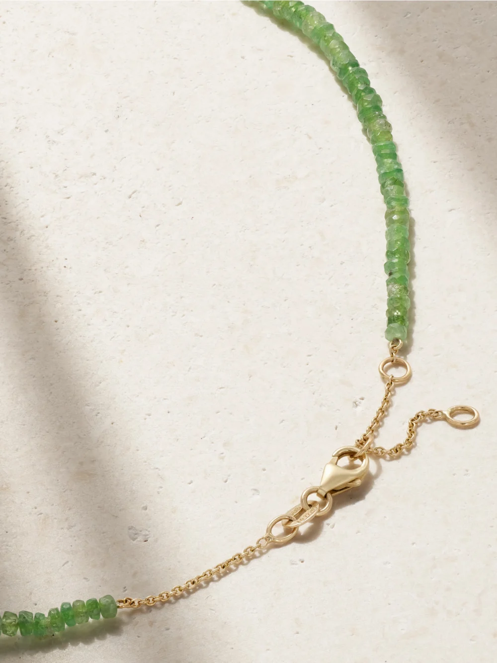 Back view of the Diane Kordas Snake 14-karat Gold, Tsavorite and Diamond Necklace