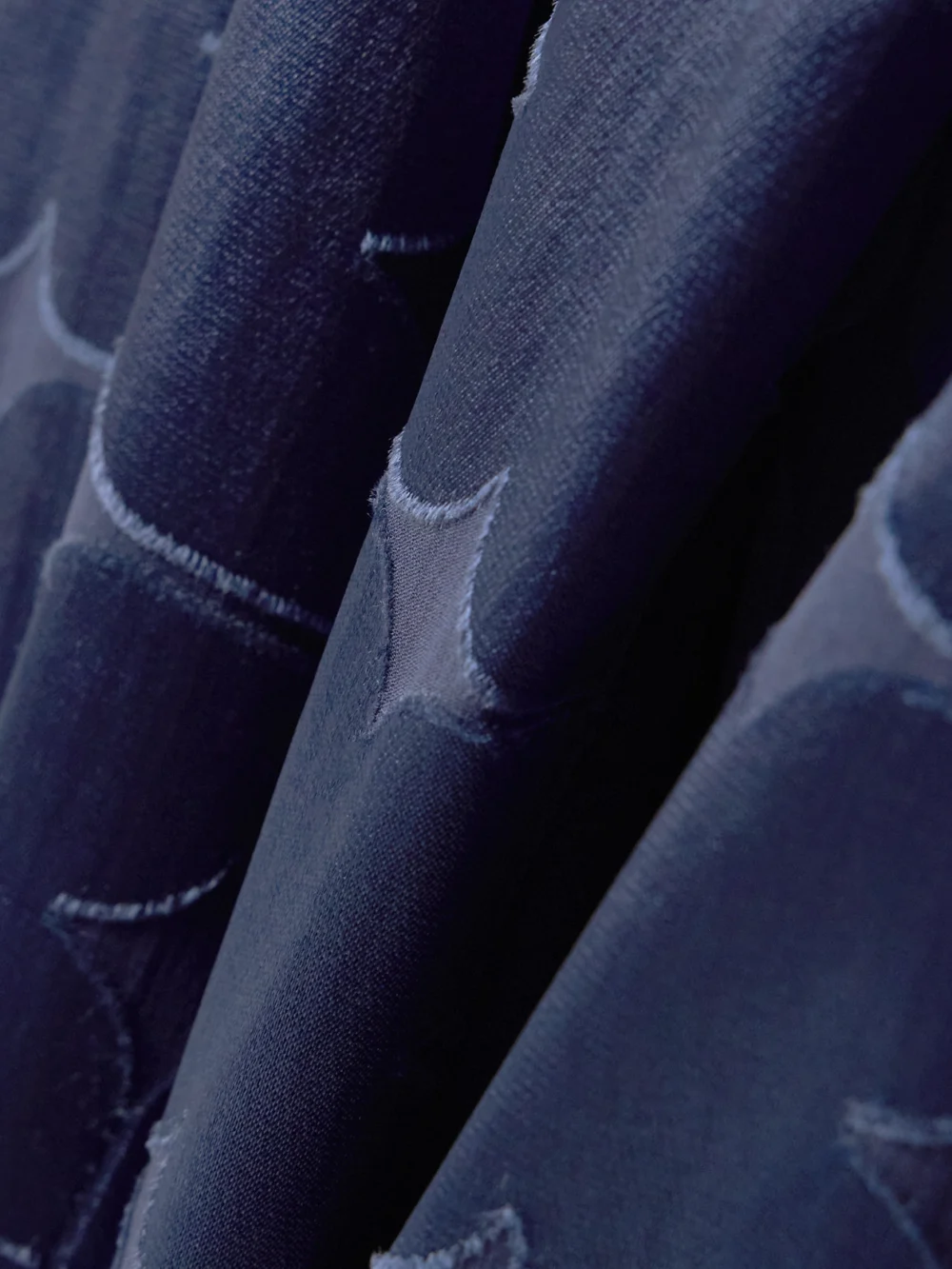 Close-up detail of the Dima Ayad Geometric Devoré-satin Straight-leg Pants