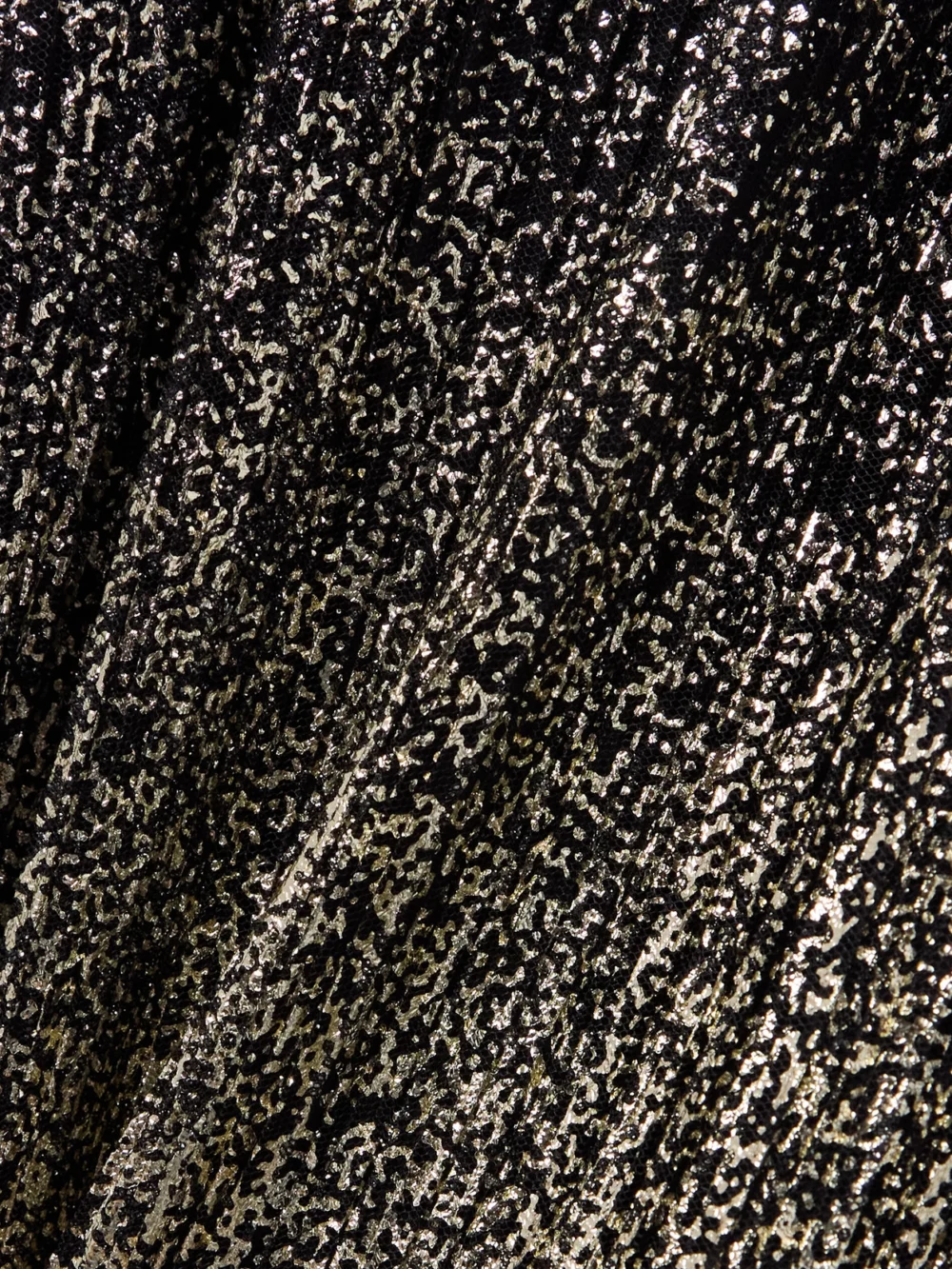 Close-up detail of the Dima Ayad Metallic Plissé-tulle Wide-leg Pants