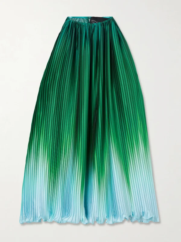 Dima Ayad Ombré Plissé-taffeta Halterneck Top