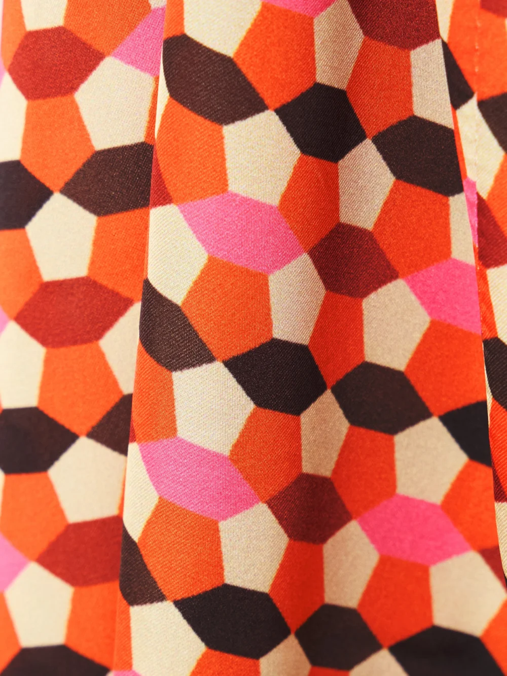 Close-up detail of the Dima Ayad Printed Satin Wide-leg Pants