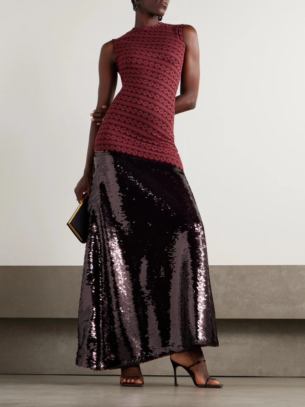 Dima Ayad Sequined Lace Gown, worn by a model