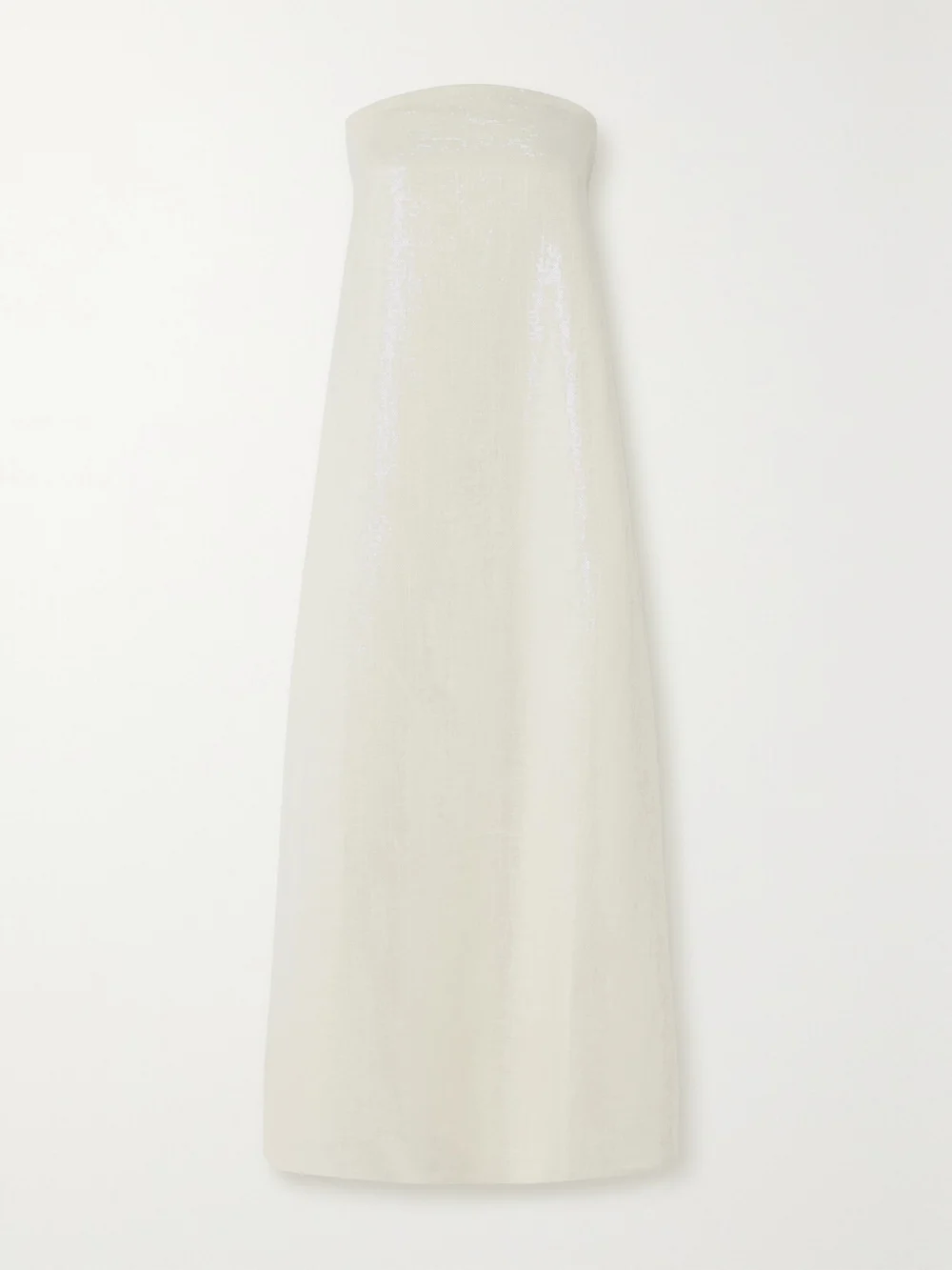Dima Ayad Strapless Sequin-embellished Woven Maxi Dress in ivory