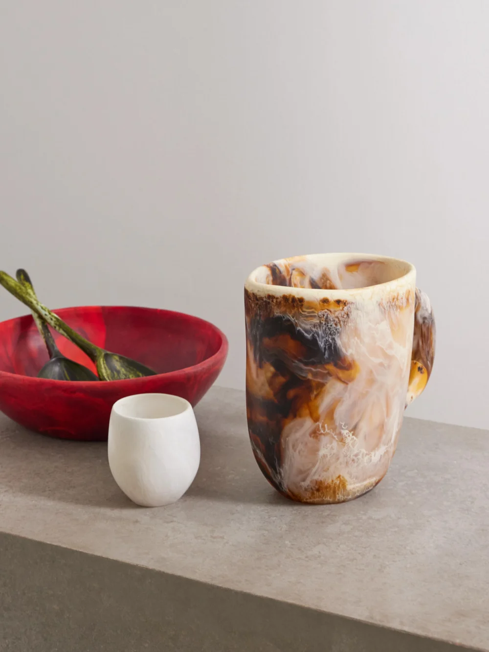 Dinosaur Designs Rock Large 23cm Swirled Resin Jug, styled view