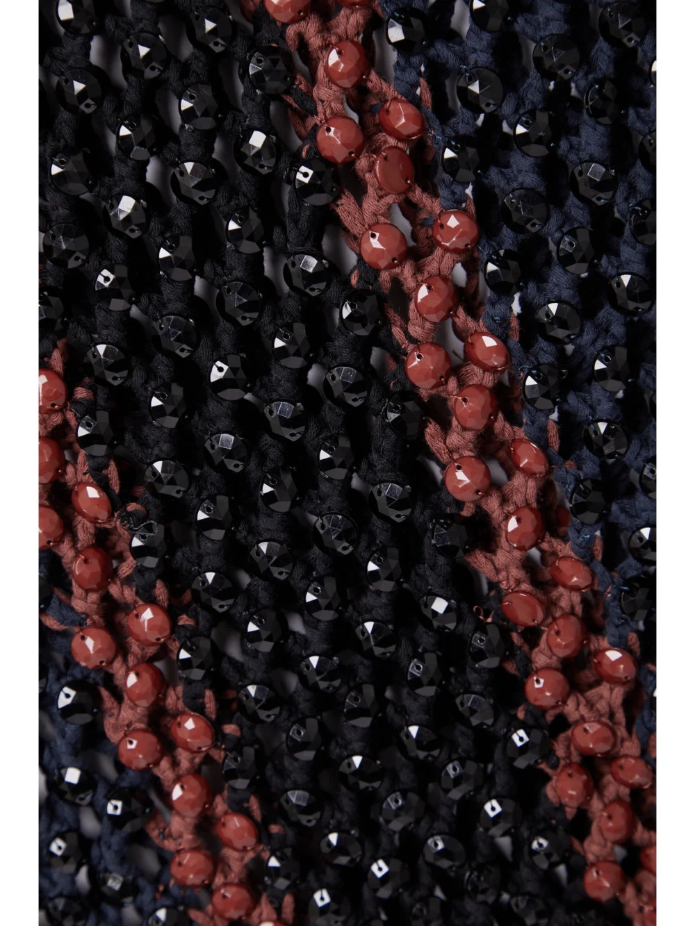 Close-up detail of the Diotima Dennis Marina Beaded Crocheted Cotton-blend Tank