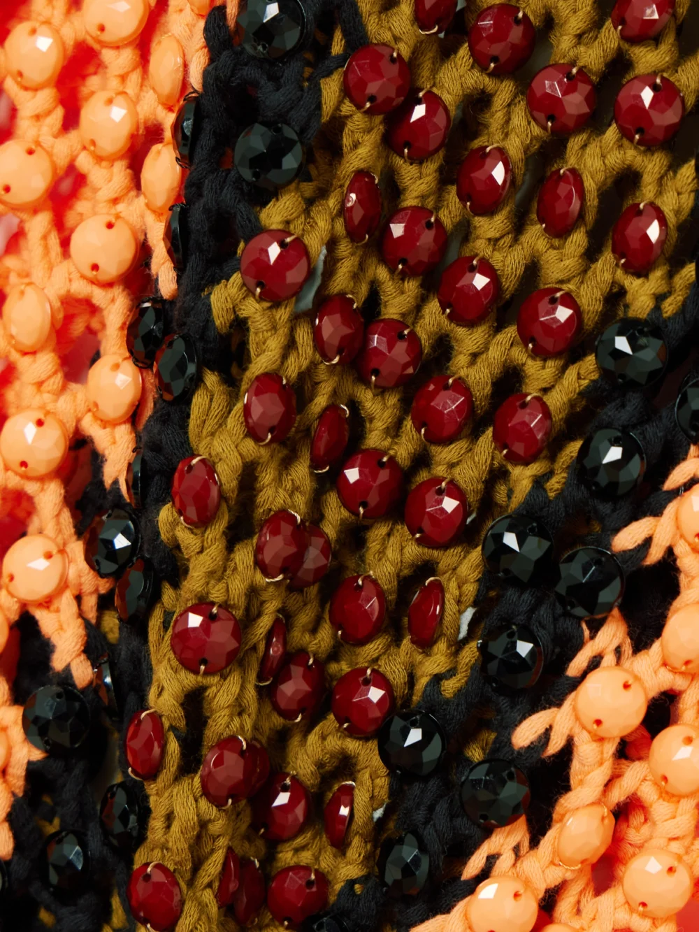 Close-up detail of the Diotima Dennis Marina Beaded Crocheted Cotton-blend Tank