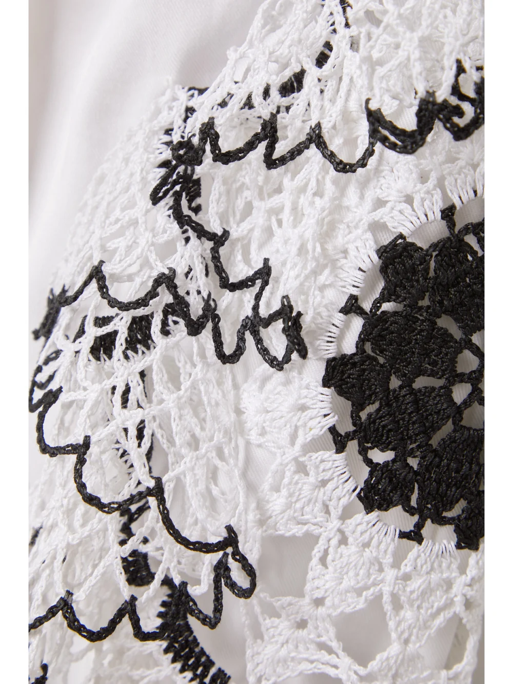 Close-up detail of the Diotima Desmond Crochet-trimmed Cotton-twill Dress