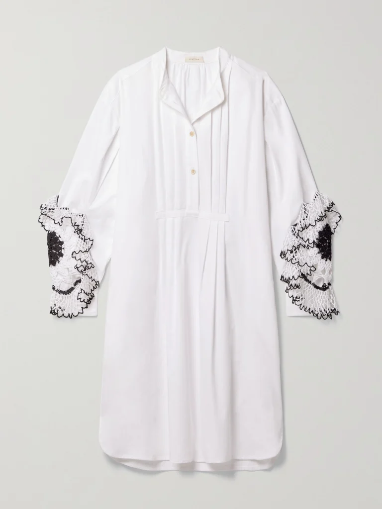 Diotima Desmond Crochet-trimmed Cotton-twill Dress