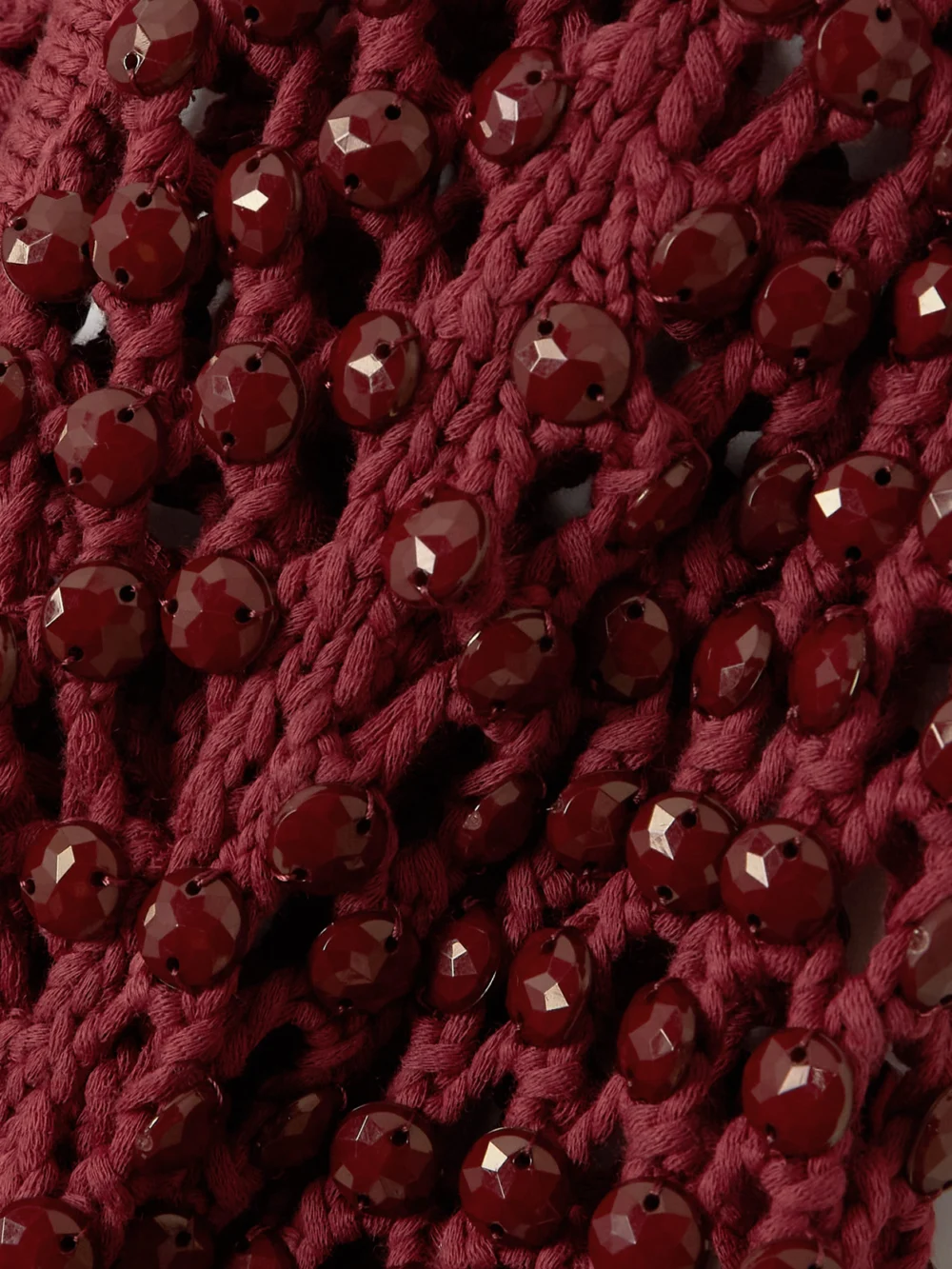 Close-up detail of the Diotima Gala Cropped Embellished Crocheted Cotton-blend Cardigan