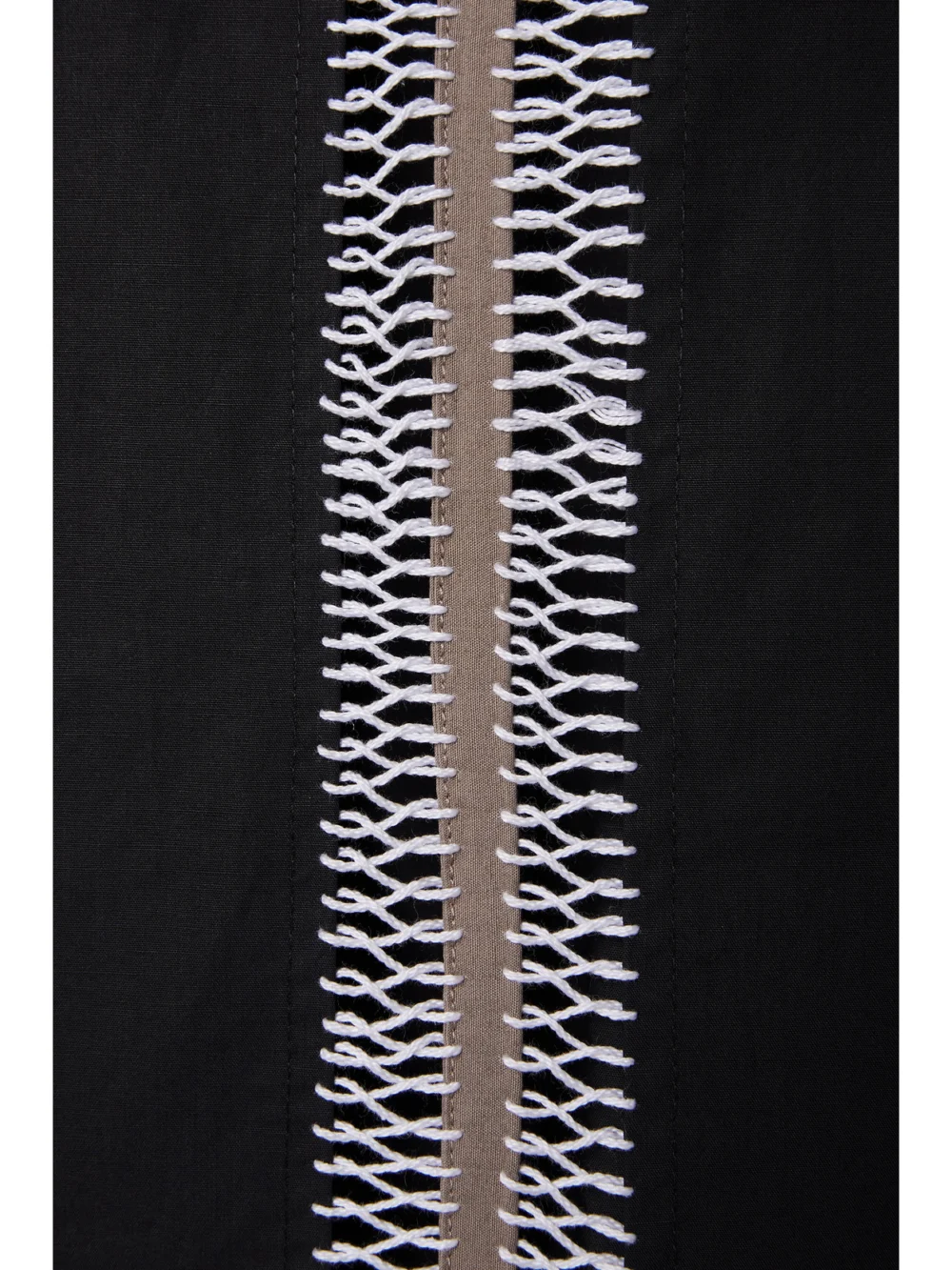 Close-up detail of the Diotima Pocomania Crochet-trimmed Cotton-poplin Maxi Dress