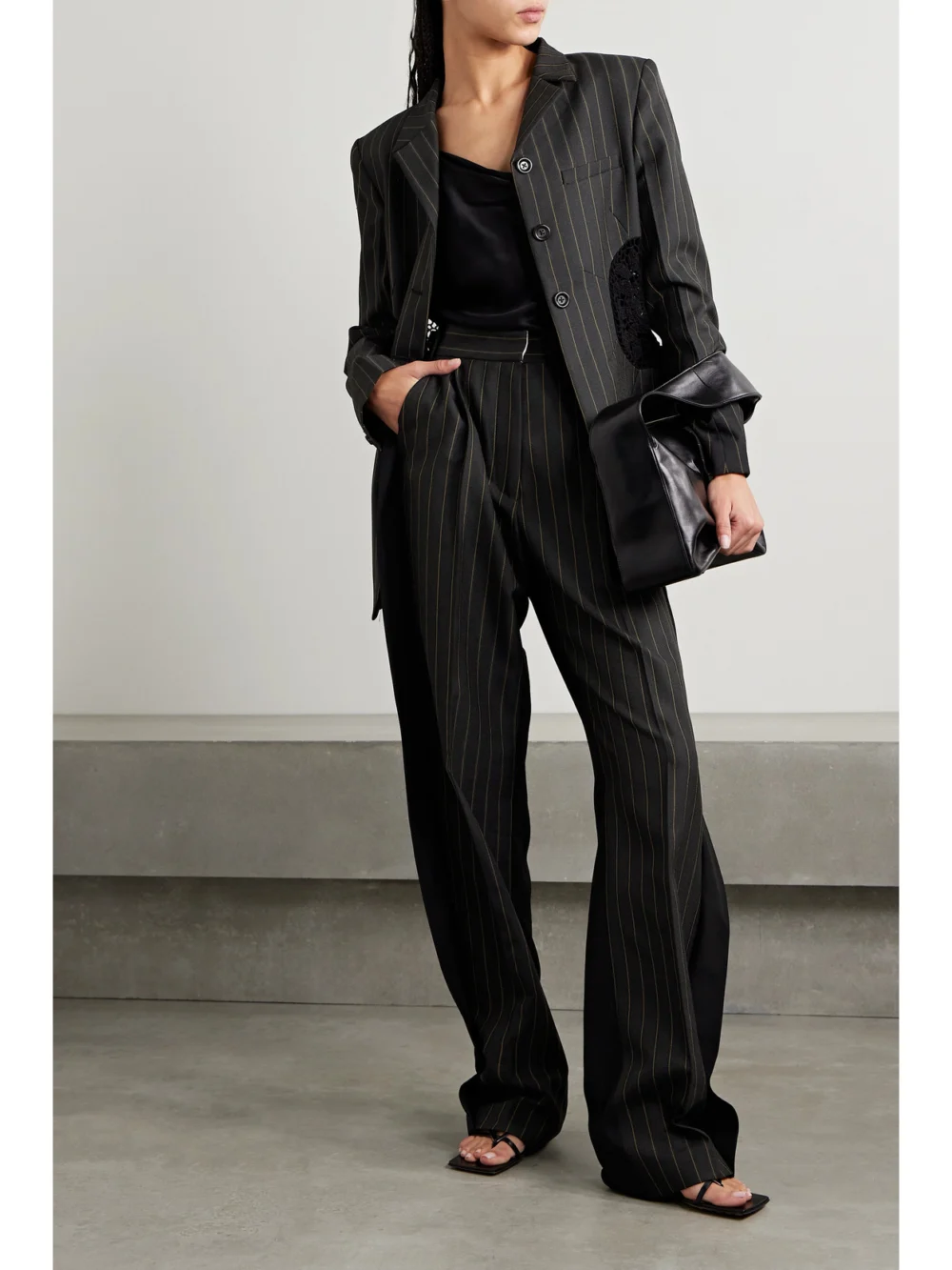 Diotima Stona Paneled Twill Straight-leg Pants, worn by a model