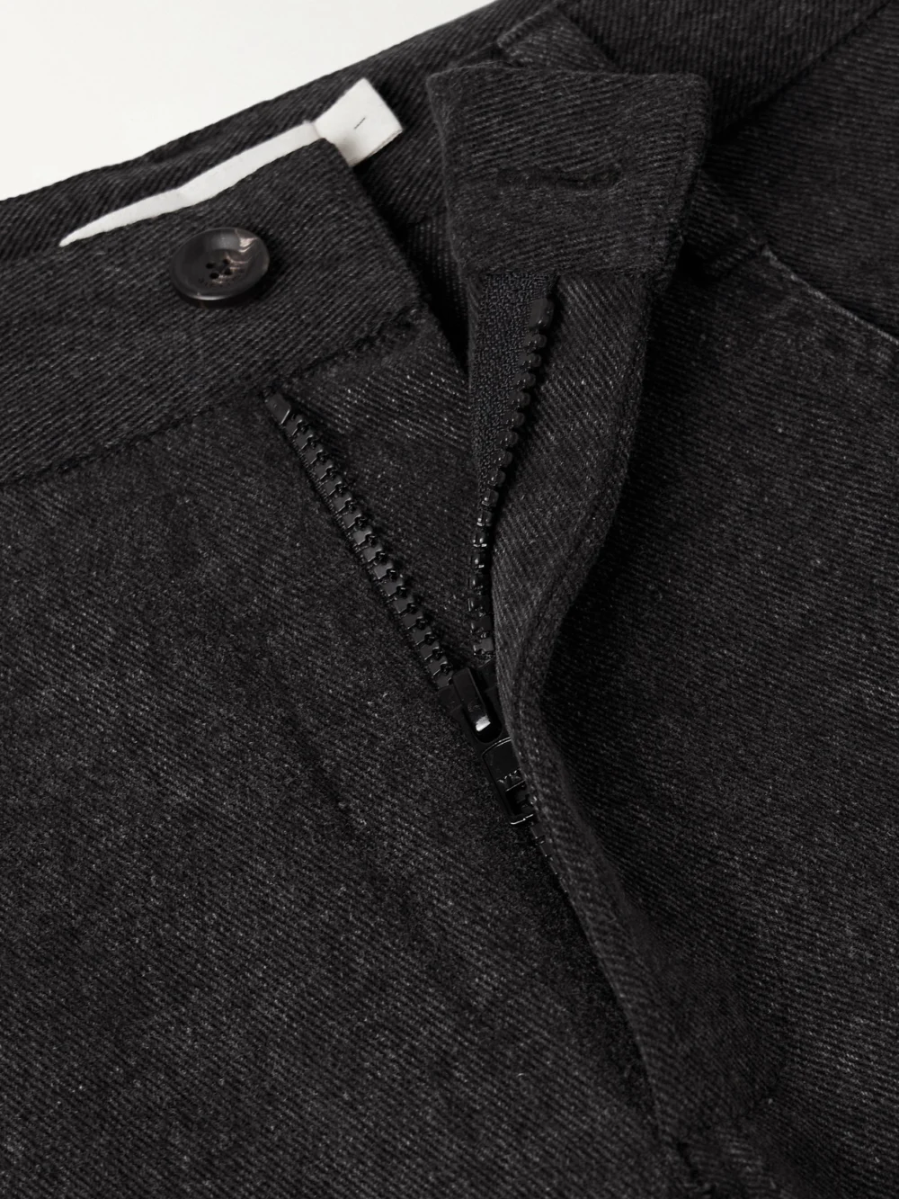 Close-up detail of the Diotima Stulla Crochet-trimmed Mid-rise Straight-leg Jeans