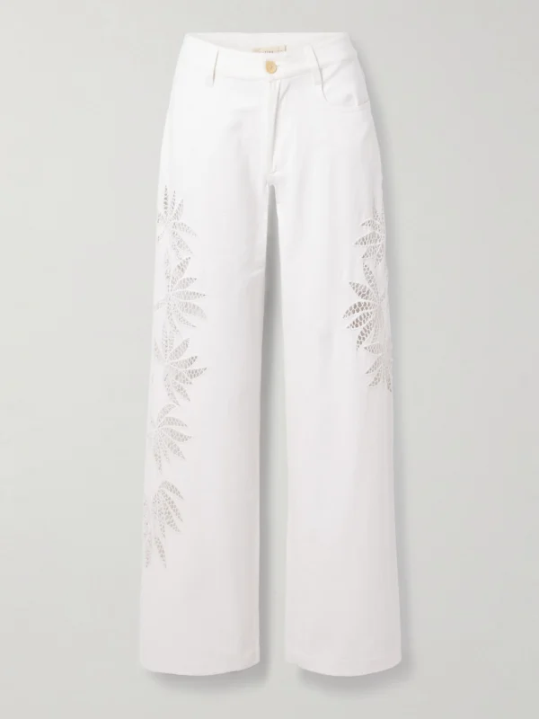 Diotima Stulla Crochet-trimmed Mid-rise Straight-leg Jeans