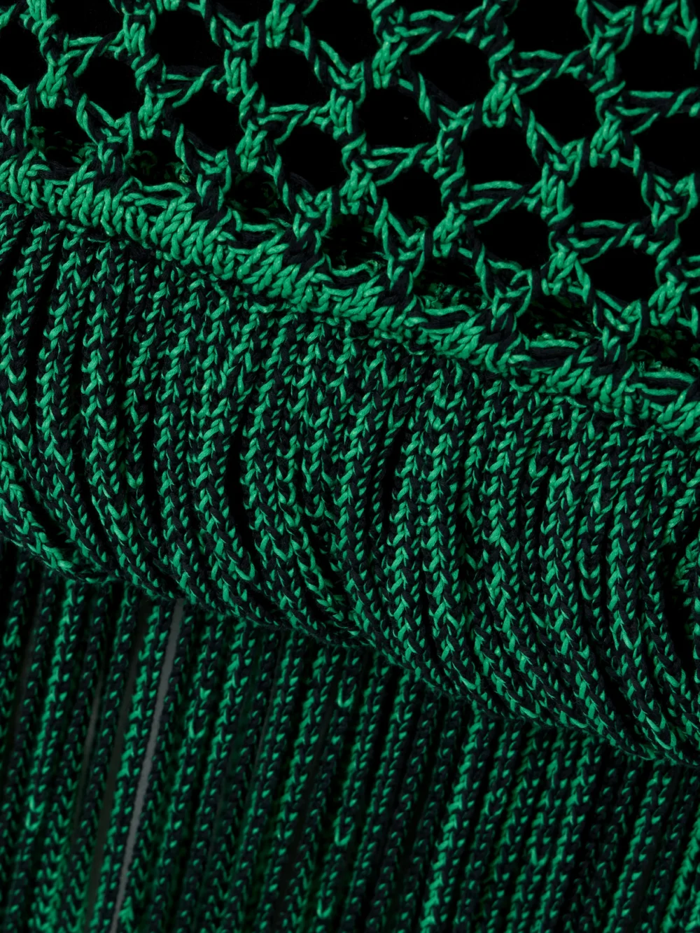 Close-up detail of the Diotima + the Vanguard Medusa Open-back Crocheted Cotton-blend Dress