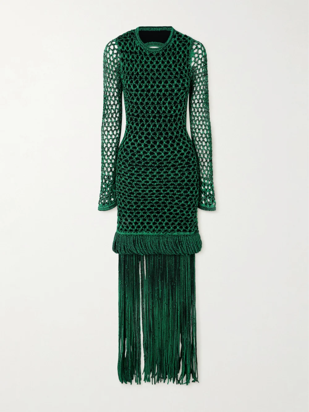 Diotima + the Vanguard Medusa Open-back Crocheted Cotton-blend Dress in green