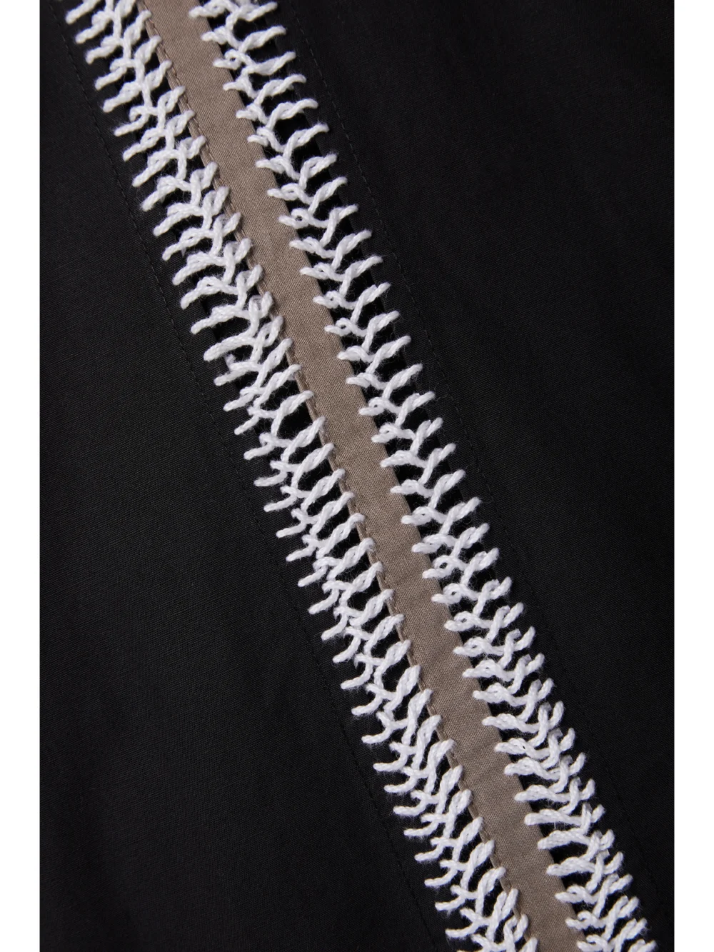 Close-up detail of the Diotima Winston Crochet-trimmed Cotton-poplin Shirt