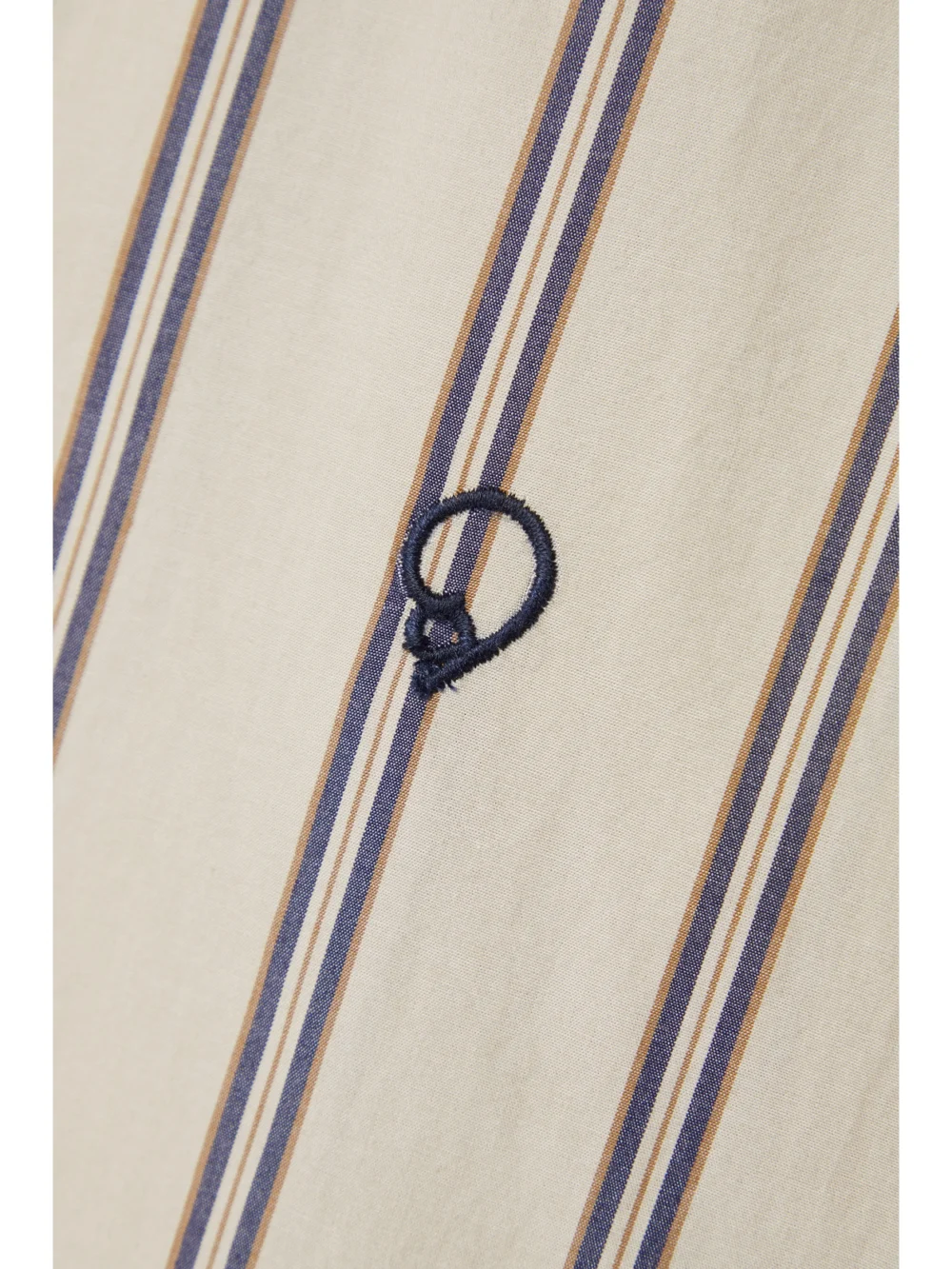 Close-up detail of the Diotima Winston Crochet-trimmed Striped Cotton-poplin Shirt