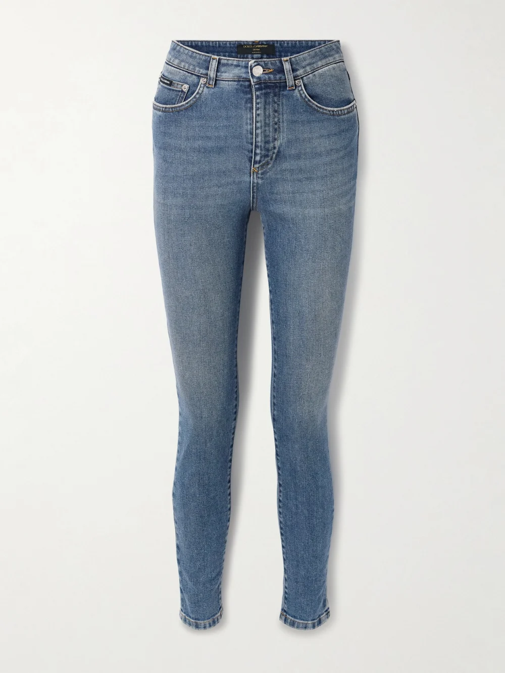 Dolce & Gabbana Appliquéd High-rise Skinny Jeans in blue