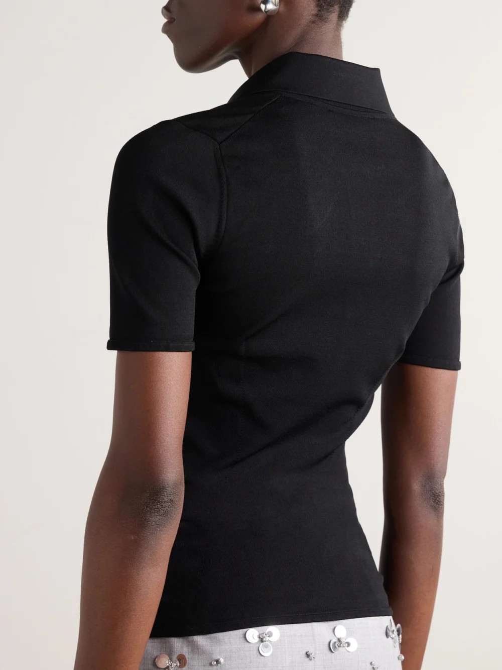 Back view of the Dolce & Gabbana Appliquéd Jersey Polo Shirt