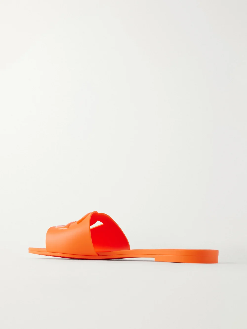 Back view of the Dolce & Gabbana Bianca Logo-embossed Rubber Slides