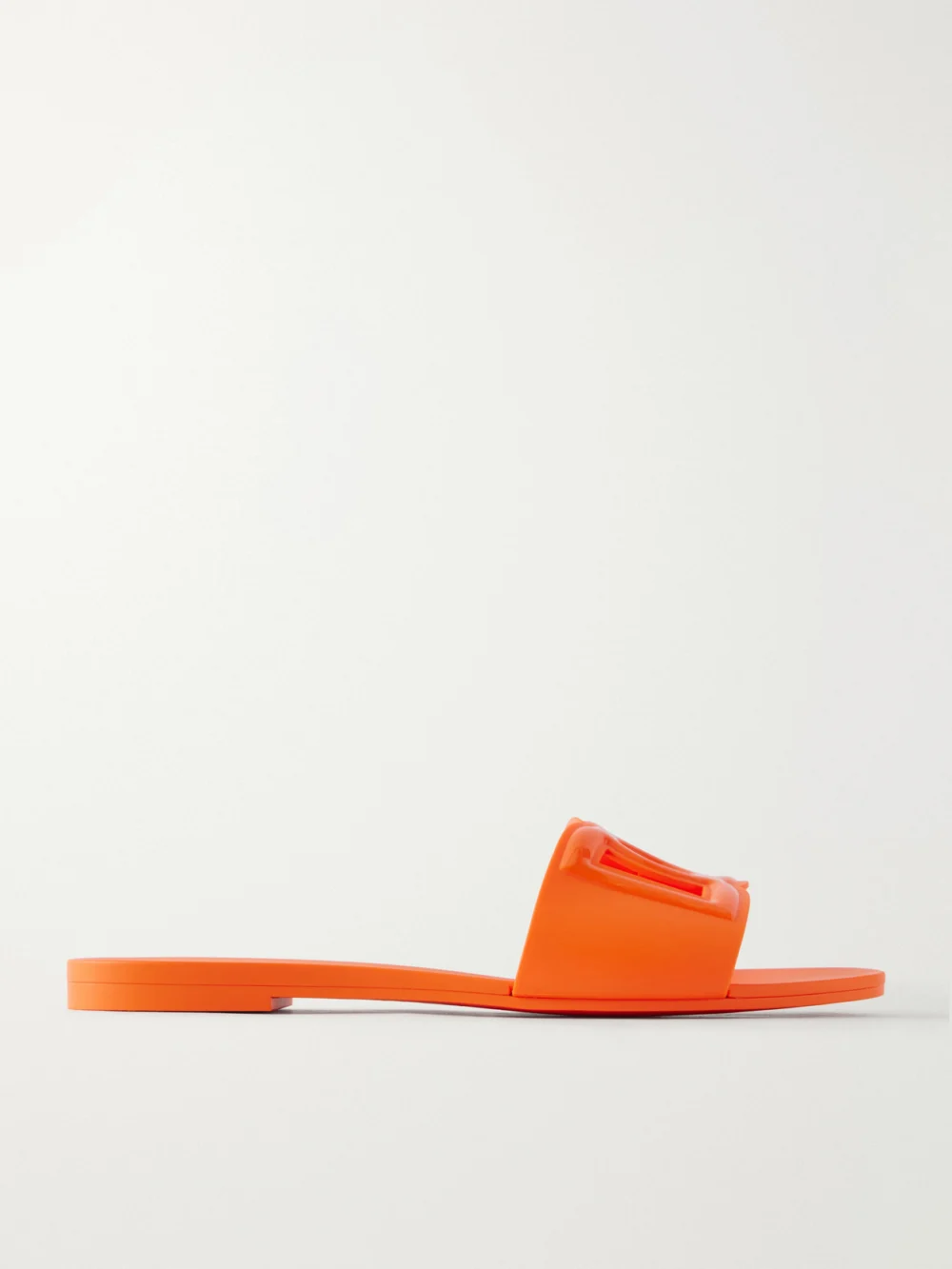 Dolce & Gabbana Bianca Logo-embossed Rubber Slides in orange