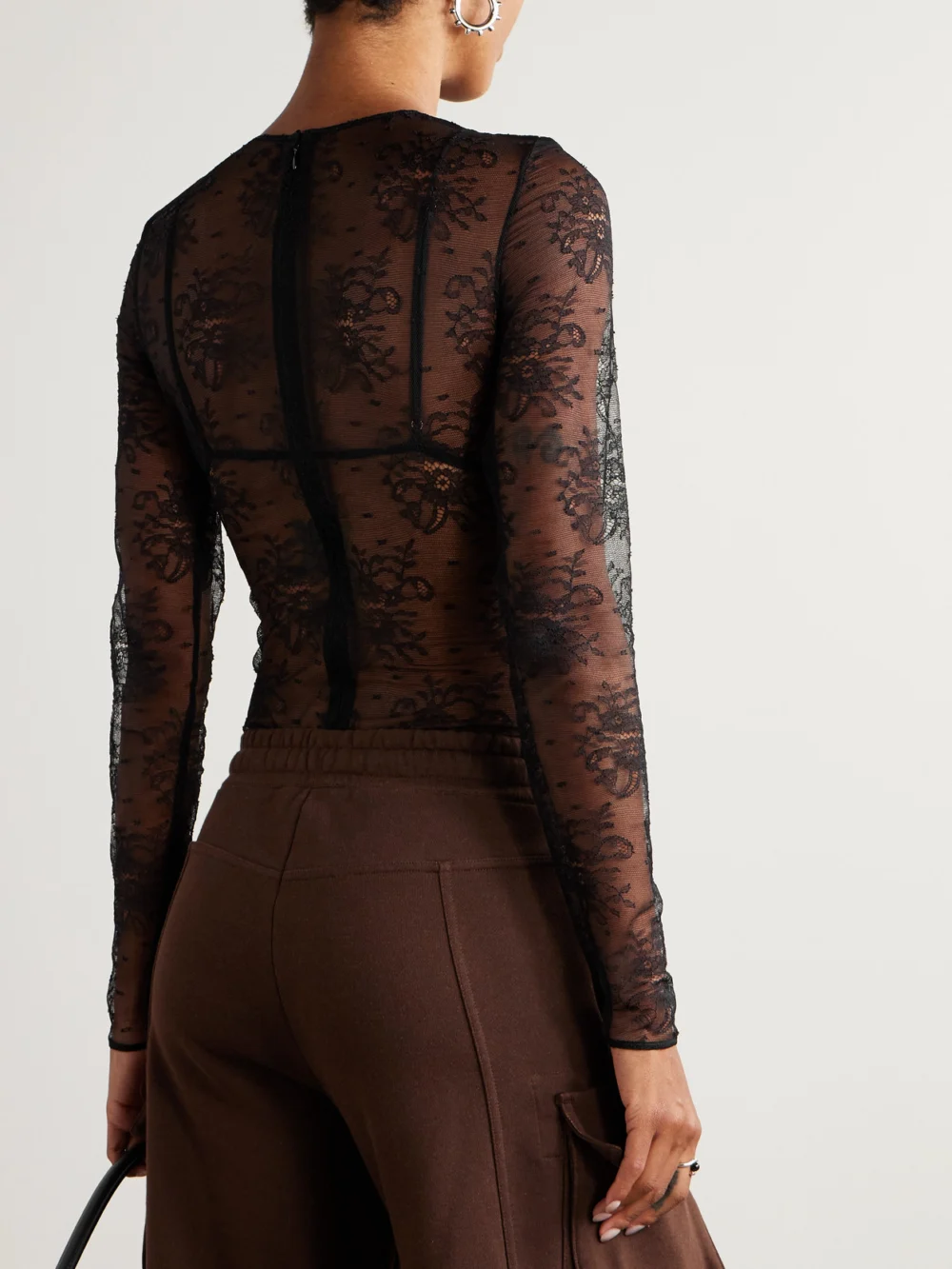 Back view of the Dolce & Gabbana Chantilly Lace Bodysuit